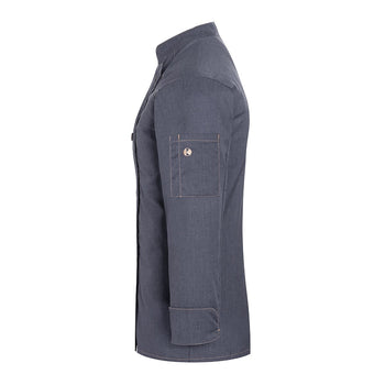 KARLOWSKY | Damska bluza kucharska Styl dżinsowy - czarna w stylu Vintage - Rozmiar: 34 - Prime Gastro