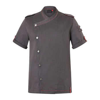 KARLOWSKY | Bluza kucharska z krótkim rękawem w stylu denim ROCK CHEF®-Stage2 - Rozmiar: 66 - Prime Gastro