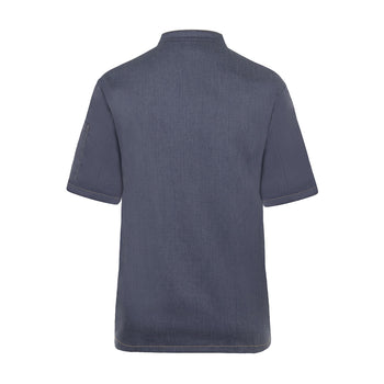 KARLOWSKY | Dżinsowa Bluza kucharska z krótkim rękawem - w stylu Vintage Czarny - Rozmiar: 66 - Prime Gastro