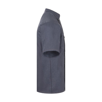 KARLOWSKY | Dżinsowa bluza kucharska z krótkim rękawem - w stylu Vintage Czarny - Rozmiar: 46 - Prime Gastro