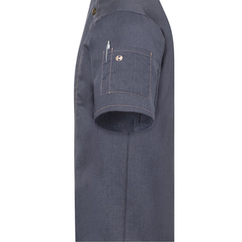 KARLOWSKY | Dżinsowa bluza kucharska z krótkim rękawem - w stylu Vintage Czarny - Rozmiar: 46 - Prime Gastro