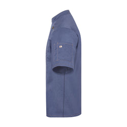 KARLOWSKY | Dżinsowa Bluza kucharska z krótkim rękawem - w stylu Vintage Niebieski - Rozmiar: 60