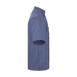 KARLOWSKY | Dżinsowa Bluza kucharska z krótkim rękawem - w stylu Vintage Niebieski - Rozmiar: 60