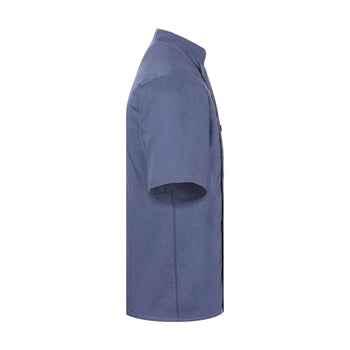 KARLOWSKY | Dżinsowa Bluza kucharska z krótkim rękawem - w stylu Vintage Niebieski - Rozmiar: 50 - Prime Gastro