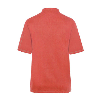 KARLOWSKY | Dżinsowa Bluza kucharska z krótkim rękawem - Styl dżinsowy - Czerwony w stylu Vintage - Rozmiar: 74 - Prime Gastro