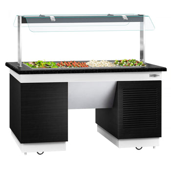 Lada bufetowa chłodnicza DUBLIN - 1600 mm - z tacą chłodniczą & kółkami - do 4x GN 1/1 - Prime Gastro