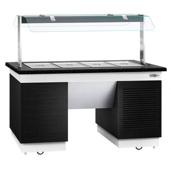 Lada bufetowa chłodnicza DUBLIN - 1600 mm - z tacą chłodniczą & kółkami - do 4x GN 1/1 - Prime Gastro