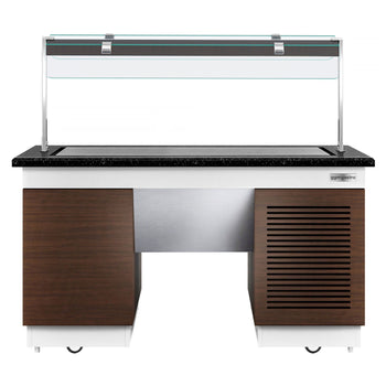 Lada bufetowa chłodnicza DUBLIN - 1600 mm - z płytą chłodniczą & kółkami - Prime Gastro