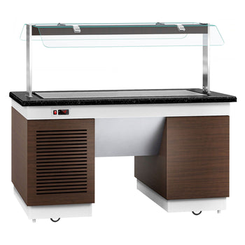 Lada bufetowa chłodnicza DUBLIN - 1600 mm - z płytą chłodniczą & kółkami - Prime Gastro