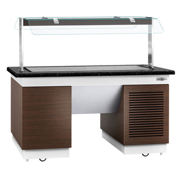 Lada bufetowa chłodnicza DUBLIN - 1600 mm - z płytą chłodniczą & kółkami - Prime Gastro