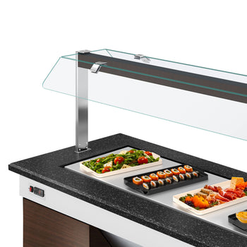 Lada bufetowa chłodnicza DUBLIN - 1600 mm - z płytą chłodniczą & kółkami - Prime Gastro