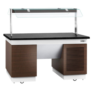 Lada bufetowa chłodnicza DUBLIN - 1600 mm - z płytą chłodniczą & kółkami - Prime Gastro