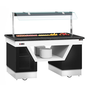 Lada bufetowa chłodnicza BELFAST - 1600 mm - z płytą chłodniczą & kółkami - Prime Gastro