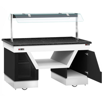 Lada bufetowa chłodnicza BELFAST - 1600 mm - z płytą chłodniczą & kółkami - Prime Gastro