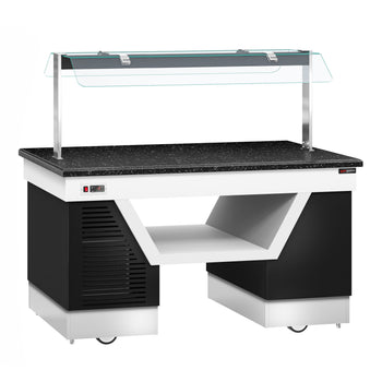 Lada bufetowa chłodnicza BELFAST - 1600 mm - z płytą chłodniczą & kółkami - Prime Gastro