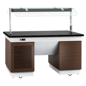 Lada bufetowa chłodnicza DUBLIN - 1600 mm - z płytą chłodniczą & kółkami - Prime Gastro