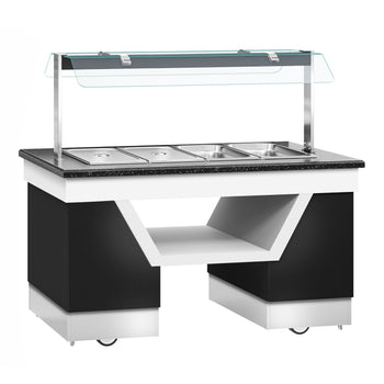 Lada bufetowa chłodnicza BELFAST - 1600 mm - z tacą chłodniczą & kółkami - dla 4x GN 1/1 - Prime Gastro