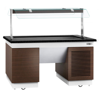 Lada bufetowa chłodnicza DUBLIN - 1600 mm - z wanną chłodniczą & kółkami - dla 4x GN 1/1 - Prime Gastro