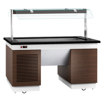 Lada bufetowa chłodnicza DUBLIN - 1600 mm - z wanną chłodniczą & kółkami - dla 4x GN 1/1 - Prime Gastro