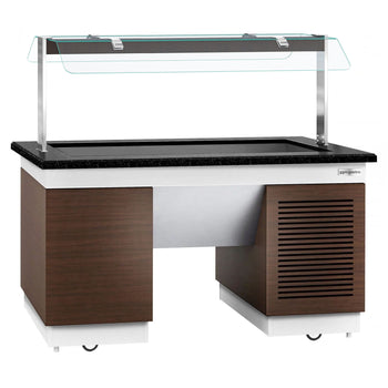 Lada bufetowa chłodnicza DUBLIN - 1600 mm - z wanną chłodniczą & kółkami - dla 4x GN 1/1 - Prime Gastro