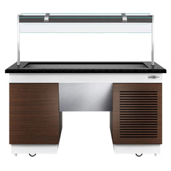 Lada bufetowa chłodnicza DUBLIN - 1600 mm - z wanną chłodniczą & kółkami - dla 4x GN 1/1