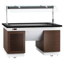 Lada bufetowa chłodnicza DUBLIN - 1600 mm - z wanną chłodniczą & kółkami - dla 4x GN 1/1