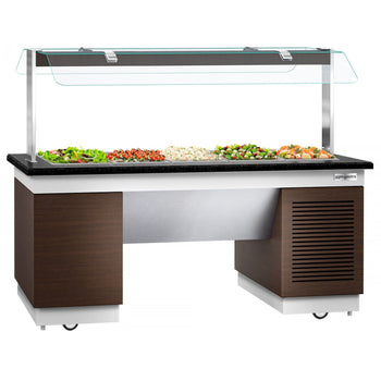 Lada bufetowa chłodnicza DUBLIN - 2000 mm - z wanną chłodniczą & kółkami - do GN 1/1 - Prime Gastro