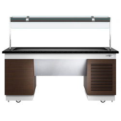 Lada bufetowa chłodnicza DUBLIN - 2000 mm - z wanną chłodniczą & kółkami - do GN 1/1