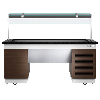 Lada bufetowa chłodnicza DUBLIN - 2000 mm - z wanną chłodniczą & kółkami - do GN 1/1 - Prime Gastro