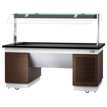 Lada bufetowa chłodnicza DUBLIN - 2000 mm - z wanną chłodniczą & kółkami - do GN 1/1 - Prime Gastro