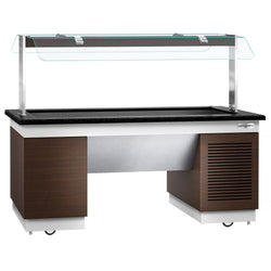 Lada bufetowa chłodnicza DUBLIN - 2000 mm - z wanną chłodniczą & kółkami - do GN 1/1