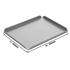 (5 pcs.) Aluminum confectionery & presentation tray - 300x200x10mm - silver