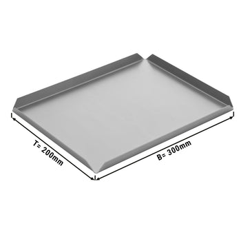 (5 szt.) Aluminiowa taca cukiernicza & prezentacyjna - 300x200x10mm - srebrna - Prime Gastro