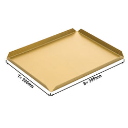 (5 szt.) Aluminiowa taca cukiernicza & prezentacyjna - 300x200x10mm - szampańska