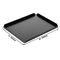 (5 szt.) Aluminiowa taca cukiernicza & prezentacyjna - 300x200x10mm - Czarna