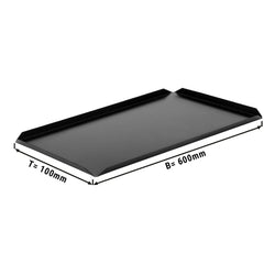 (5 szt.) Aluminiowa taca cukiernicza i prezentacyjna - 600x100x10mm - Czarna