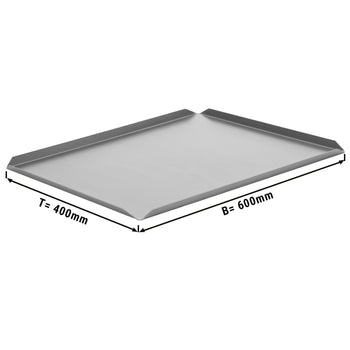 (5 szt.) Aluminiowa taca cukiernicza & prezentacyjna - 600x400x10mm - srebrna - Prime Gastro