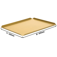 (5 pcs.) Aluminum confectionery and presentation tray - 600x400x10mm - champagne