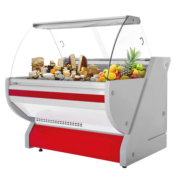 Lada chłodnicza - 1100 mm - z oświetleniem - panel przedni w kolorze czerwonym - Prime Gastro