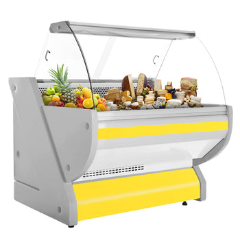 Lada chłodnicza - 1100 mm - z podświetleniem - panel przedni w kolorze żółtym - Prime Gastro