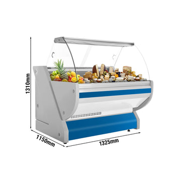 Lada chłodnicza - 1300 mm - z podświetleniem - panel przedni w kolorze niebieskim - Prime Gastro