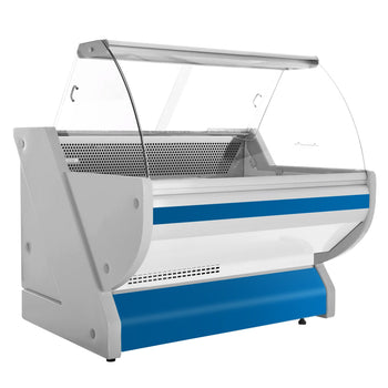 Lada chłodnicza - 1300 mm - z podświetleniem - panel przedni w kolorze niebieskim - Prime Gastro