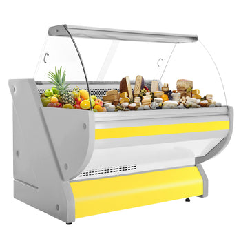 Lada chłodnicza - 1300 mm - z podświetleniem - panel przedni w kolorze żółtym - Prime Gastro