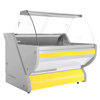 Lada chłodnicza - 1300 mm - z podświetleniem - panel przedni w kolorze żółtym - Prime Gastro