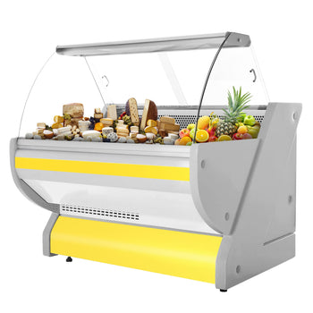 Lada chłodnicza - 1300 mm - z podświetleniem - panel przedni w kolorze żółtym - Prime Gastro