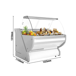 Lada chłodnicza - 1300 mm - z oświetleniem - panel przedni w kolorze białym