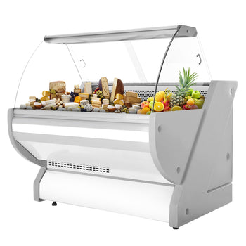 Lada chłodnicza - 1300 mm - z oświetleniem - panel przedni w kolorze białym - Prime Gastro