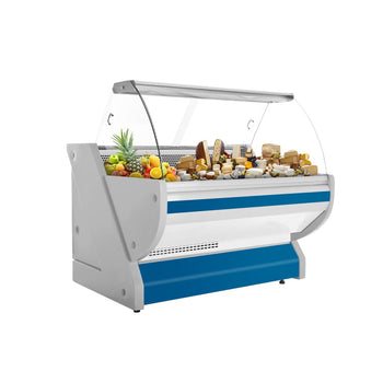 Lada chłodnicza - 1500 mm - z podświetleniem - panel przedni w kolorze niebieskim - Prime Gastro