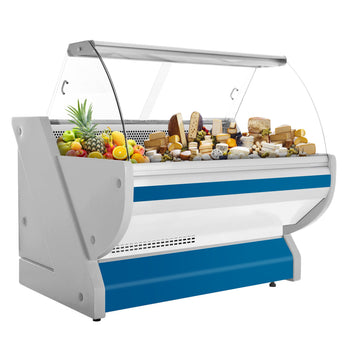 Lada chłodnicza - 1500 mm - z podświetleniem - panel przedni w kolorze niebieskim - Prime Gastro