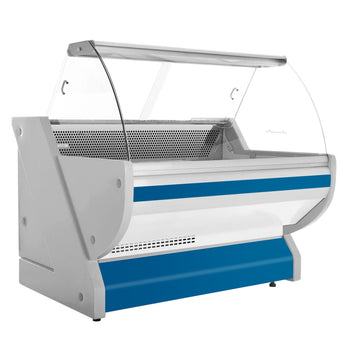 Lada chłodnicza - 1500 mm - z podświetleniem - panel przedni w kolorze niebieskim - Prime Gastro